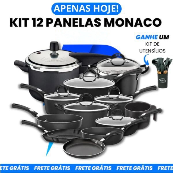 Jogo de Panelas Antiaderente 12 PÇS + BRINDE